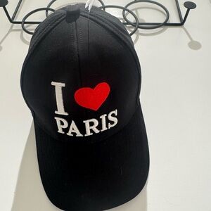 I Love Paris Trucker hat Cap - Black and Red. Designed in France